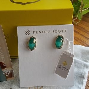 Kendra Scott Earrings Emerald Gold